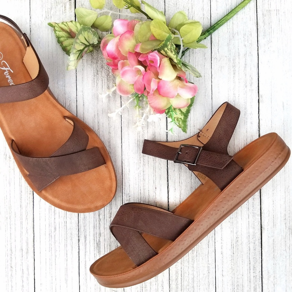 New Brown Comfy Flex Sole Open Toe Sandals